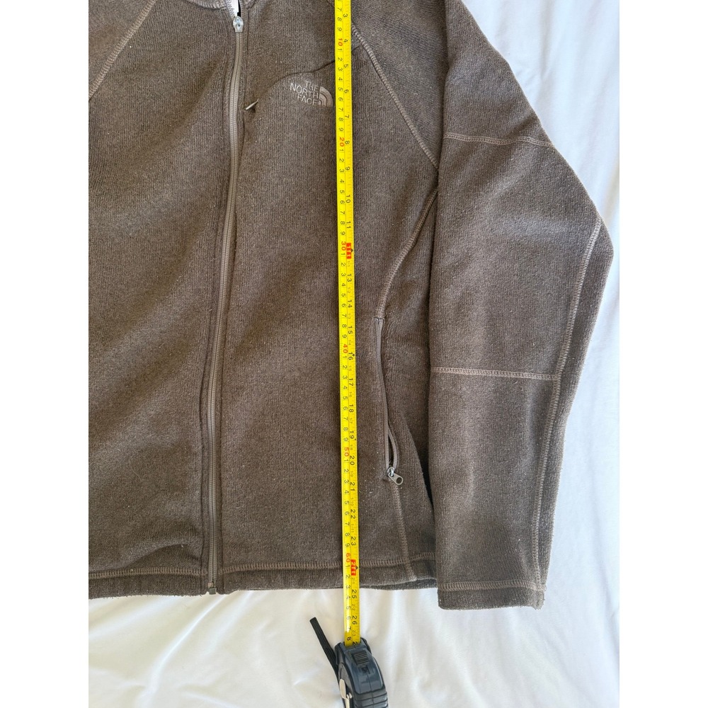 The North Face Mens Brown Full Zip Fleece Jacket Small Broken Zipper Pilling - Picture 4 of 7